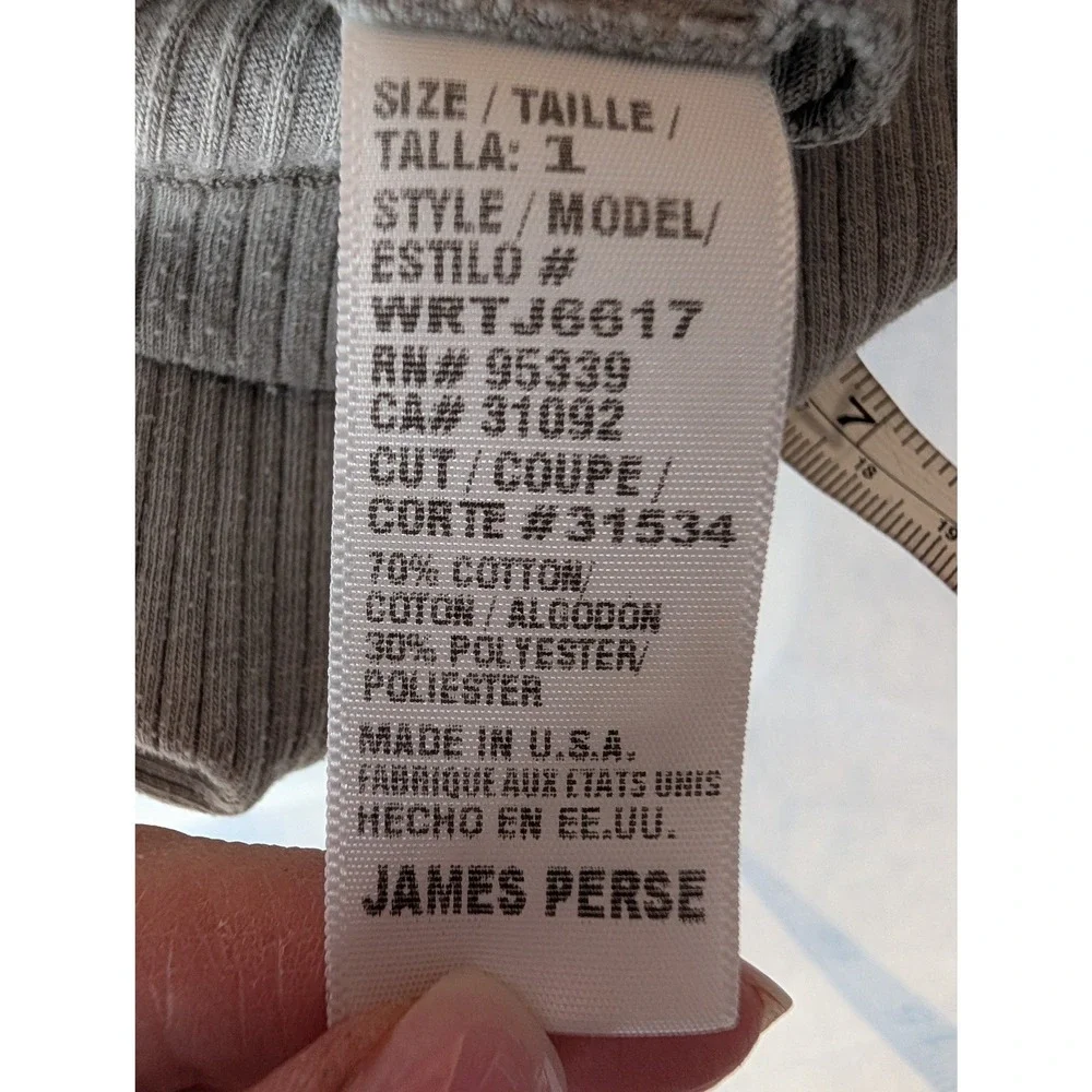 Standard James Perse Ribbed Bodycon Tank Dress Gray 1 Small Minimalist Lounge - Picture 5 of 11